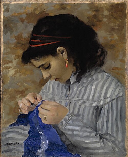 portrait de Lise cousant 1866